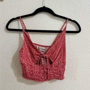 Urban Outfitters Red Polka Dot Crop Top